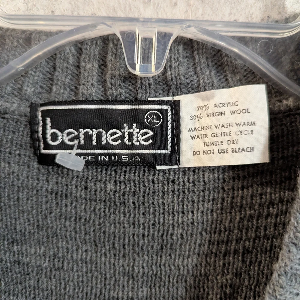 Argyle Patterned Gray and Red Vest - Picture 2 of 5